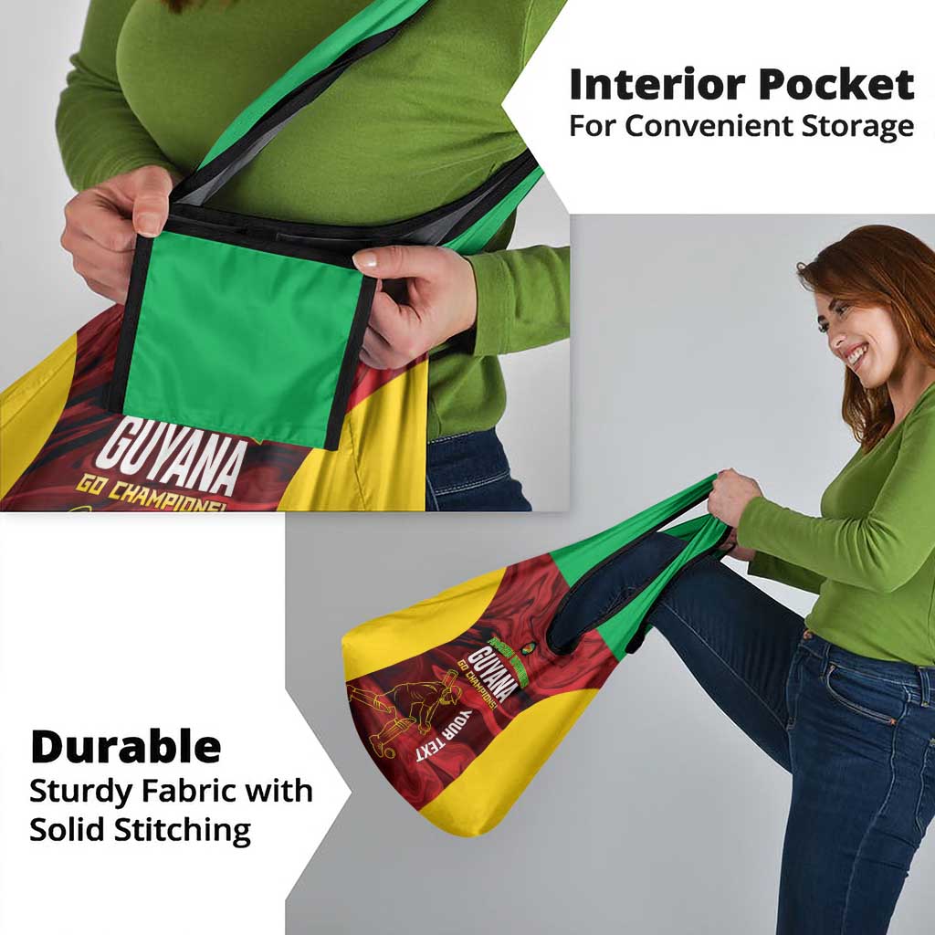 Custom Guyana Cricket Grocery Bag Go Amazon Warriors Marble Pattern - Wonder Print Shop