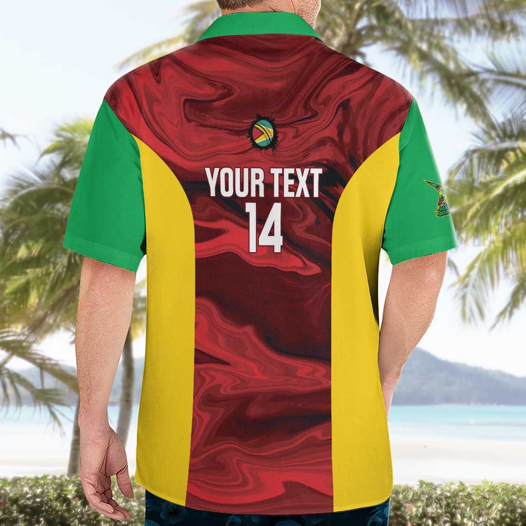 Custom Guyana Cricket Hawaiian Shirt Go Amazon Warriors Marble Pattern - Wonder Print Shop