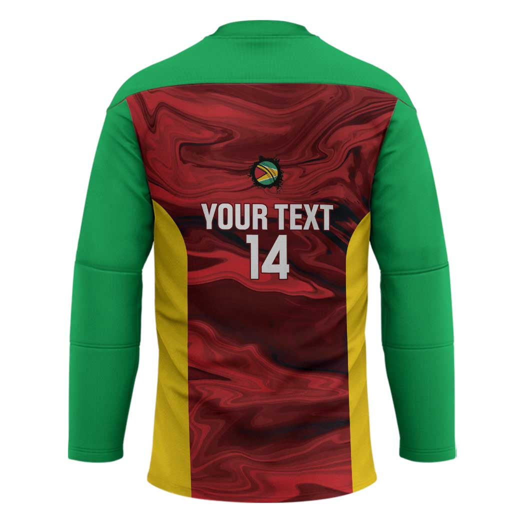Custom Guyana Cricket Hockey Jersey Go Amazon Warriors Marble Pattern - Wonder Print Shop