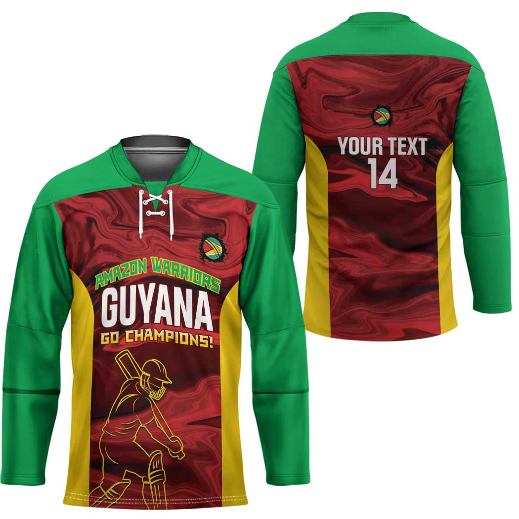 Custom Guyana Cricket Hockey Jersey Go Amazon Warriors Marble Pattern - Wonder Print Shop