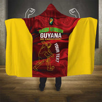 Custom Guyana Cricket Hooded Blanket Go Amazon Warriors Marble Pattern - Wonder Print Shop