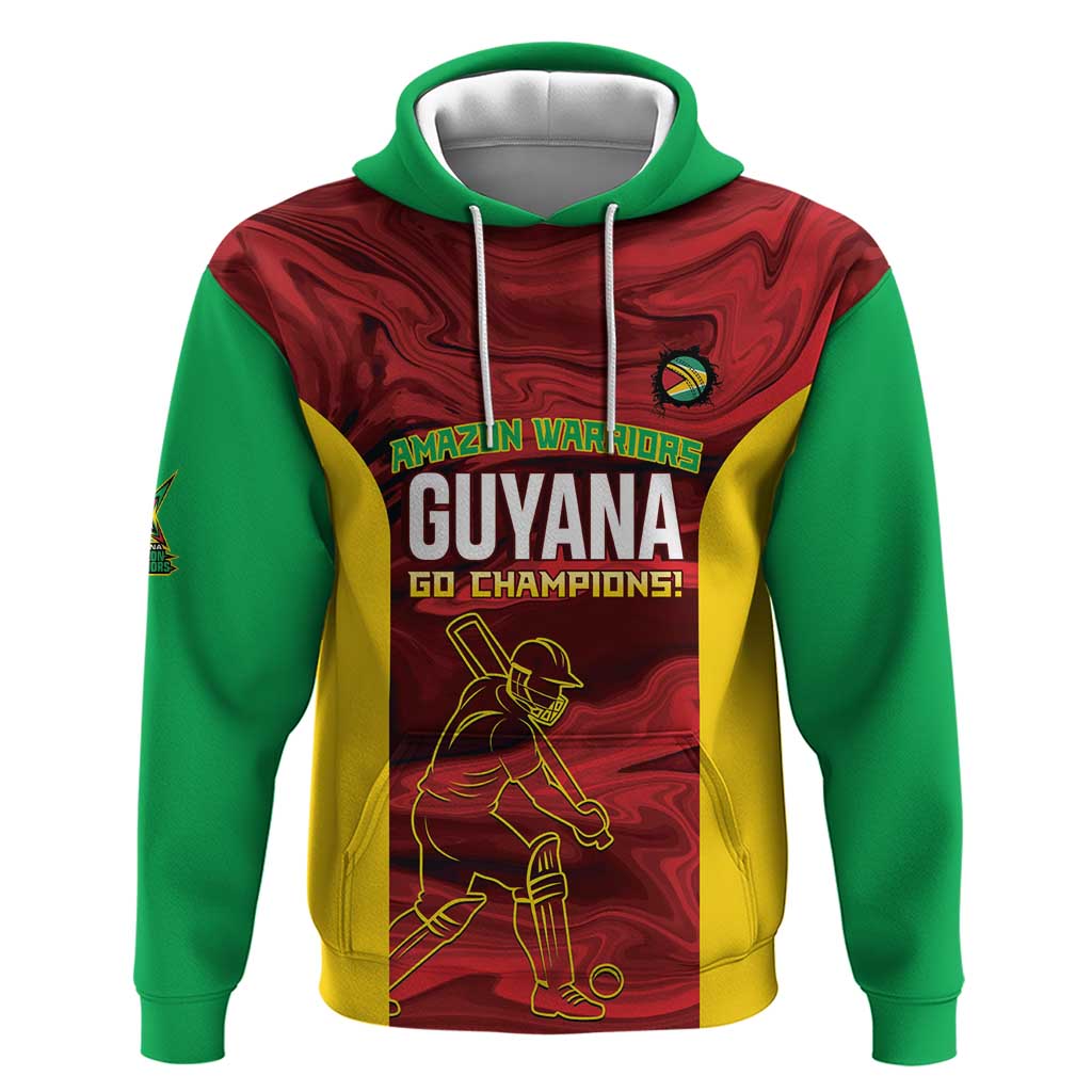 Custom Guyana Cricket Hoodie Go Amazon Warriors Marble Pattern - Wonder Print Shop
