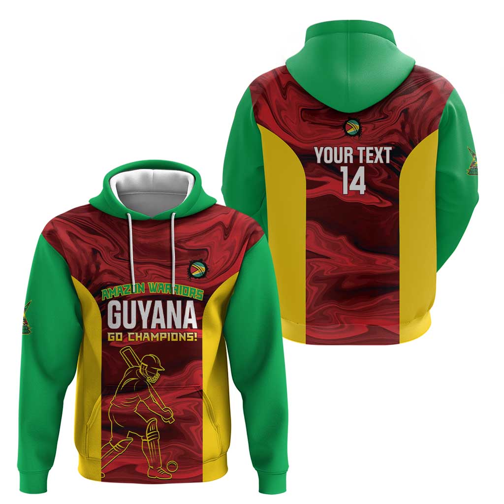 Custom Guyana Cricket Hoodie Go Amazon Warriors Marble Pattern - Wonder Print Shop