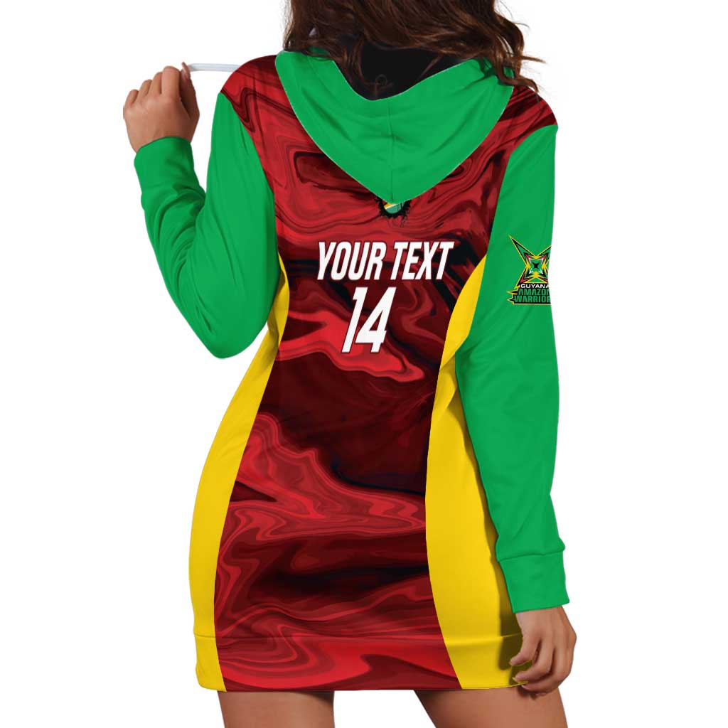 Custom Guyana Cricket Hoodie Dress Go Amazon Warriors Marble Pattern - Wonder Print Shop