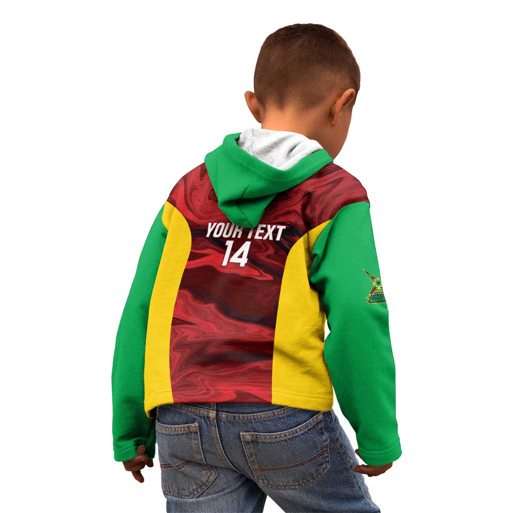 Custom Guyana Cricket Kid Hoodie Go Amazon Warriors Marble Pattern - Wonder Print Shop