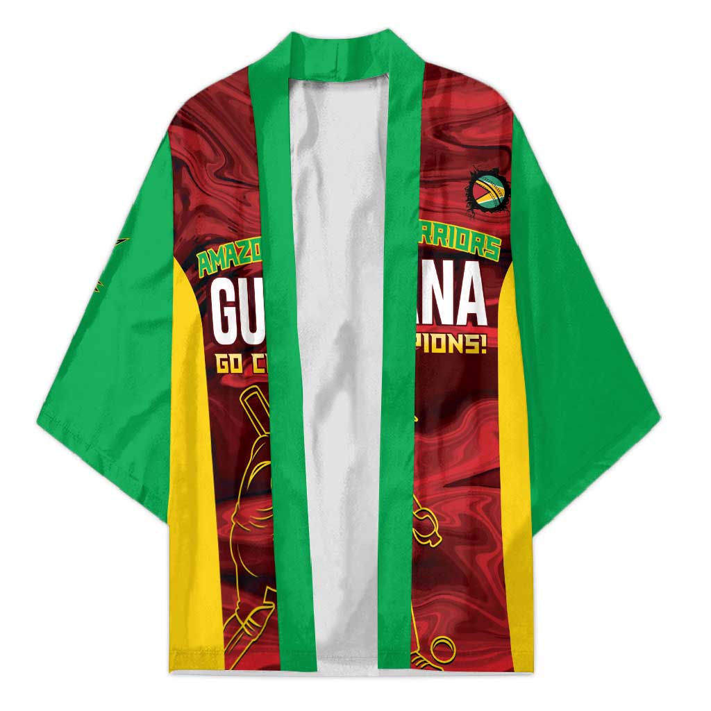 Custom Guyana Cricket Kimono Go Amazon Warriors Marble Pattern - Wonder Print Shop