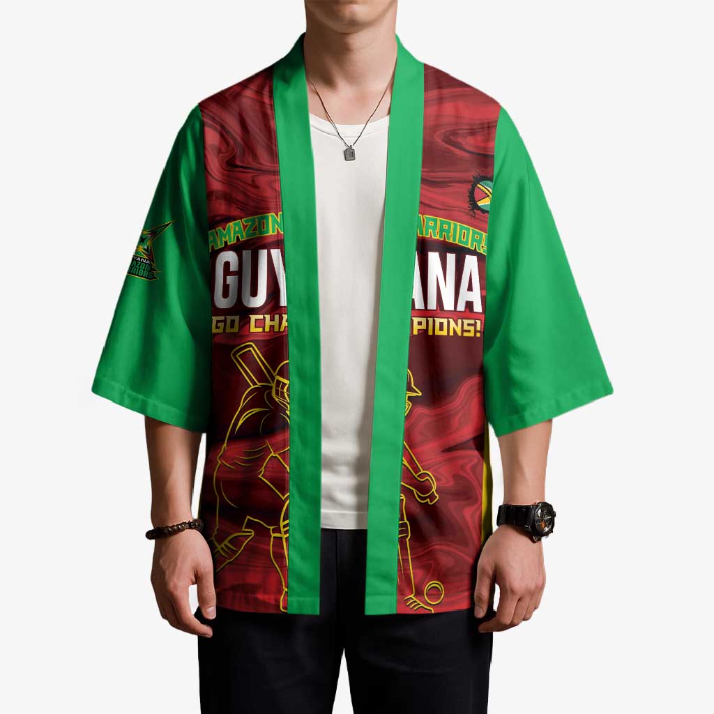 Custom Guyana Cricket Kimono Go Amazon Warriors Marble Pattern - Wonder Print Shop