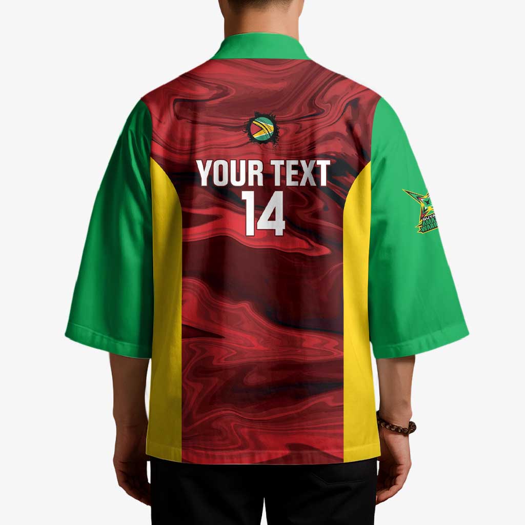 Custom Guyana Cricket Kimono Go Amazon Warriors Marble Pattern - Wonder Print Shop