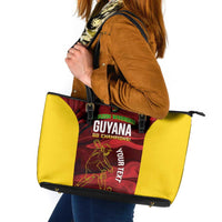 Custom Guyana Cricket Leather Tote Bag Go Amazon Warriors Marble Pattern - Wonder Print Shop