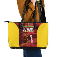 Custom Guyana Cricket Leather Tote Bag Go Amazon Warriors Marble Pattern - Wonder Print Shop