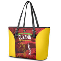 Custom Guyana Cricket Leather Tote Bag Go Amazon Warriors Marble Pattern - Wonder Print Shop