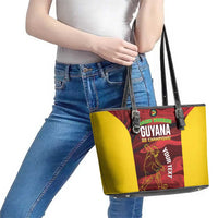 Custom Guyana Cricket Leather Tote Bag Go Amazon Warriors Marble Pattern - Wonder Print Shop