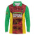 Custom Guyana Cricket Long Sleeve Polo Shirt Go Amazon Warriors Marble Pattern - Wonder Print Shop