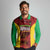 Custom Guyana Cricket Long Sleeve Polo Shirt Go Amazon Warriors Marble Pattern - Wonder Print Shop