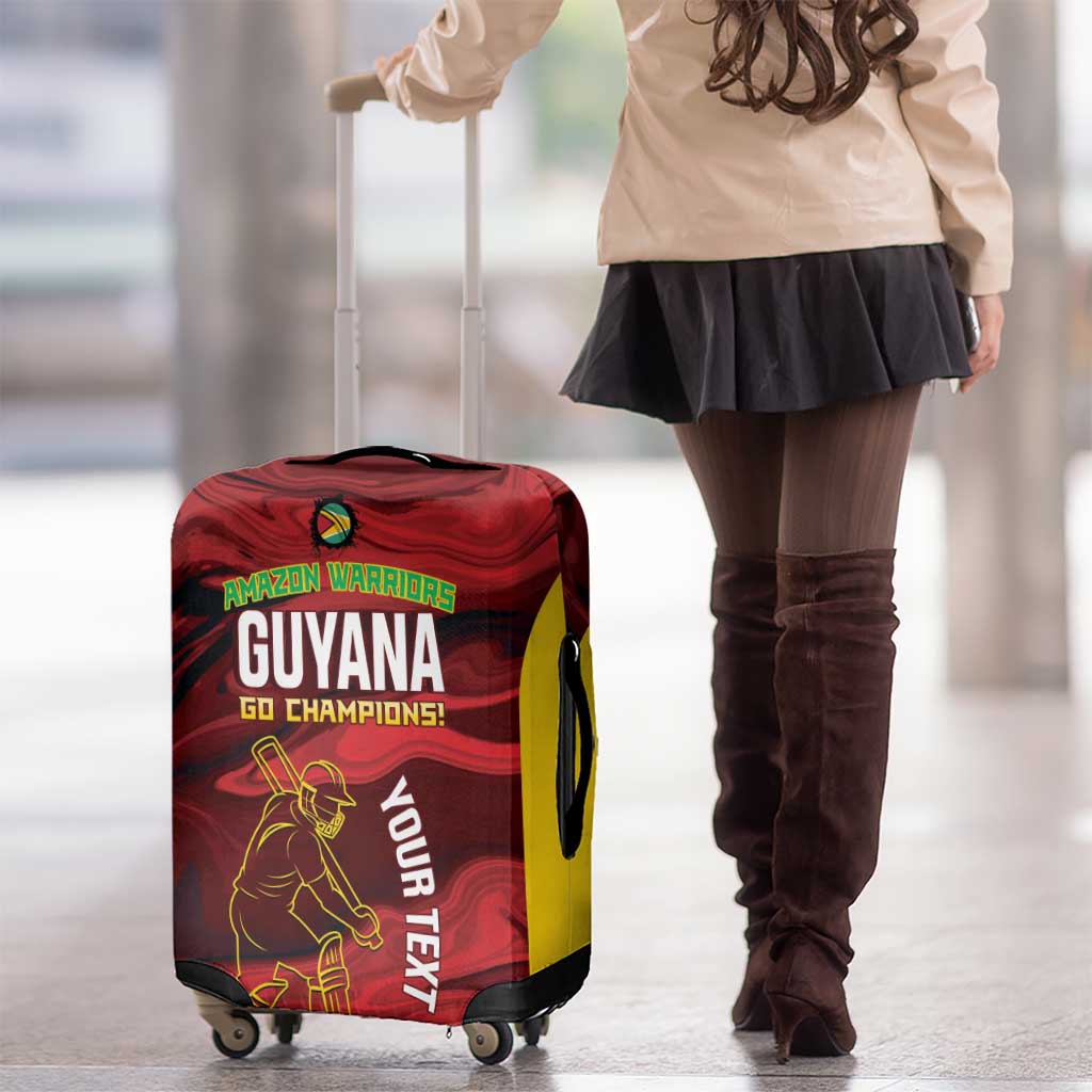 Custom Guyana Cricket Luggage Cover Go Amazon Warriors Marble Pattern - Wonder Print Shop