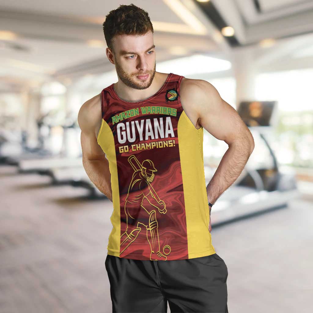 Custom Guyana Cricket Men Tank Top Go Amazon Warriors Marble Pattern - Wonder Print Shop