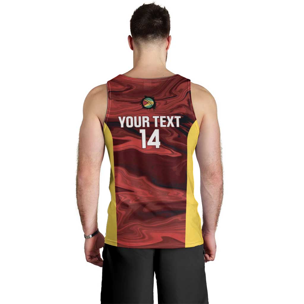 Custom Guyana Cricket Men Tank Top Go Amazon Warriors Marble Pattern - Wonder Print Shop