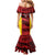 Custom Guyana Cricket Mermaid Dress Go Amazon Warriors Marble Pattern - Wonder Print Shop