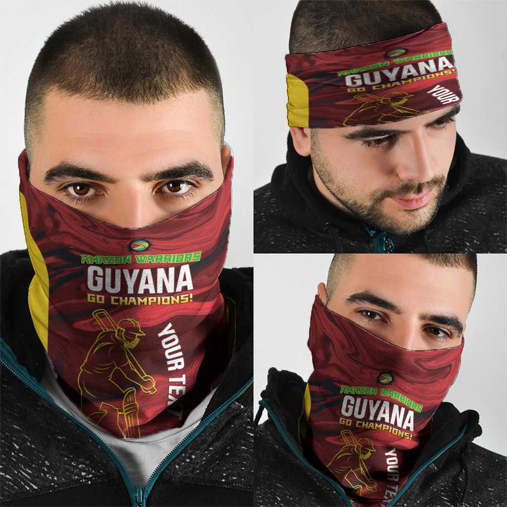Custom Guyana Cricket Neck Gaiter Go Amazon Warriors Marble Pattern - Wonder Print Shop