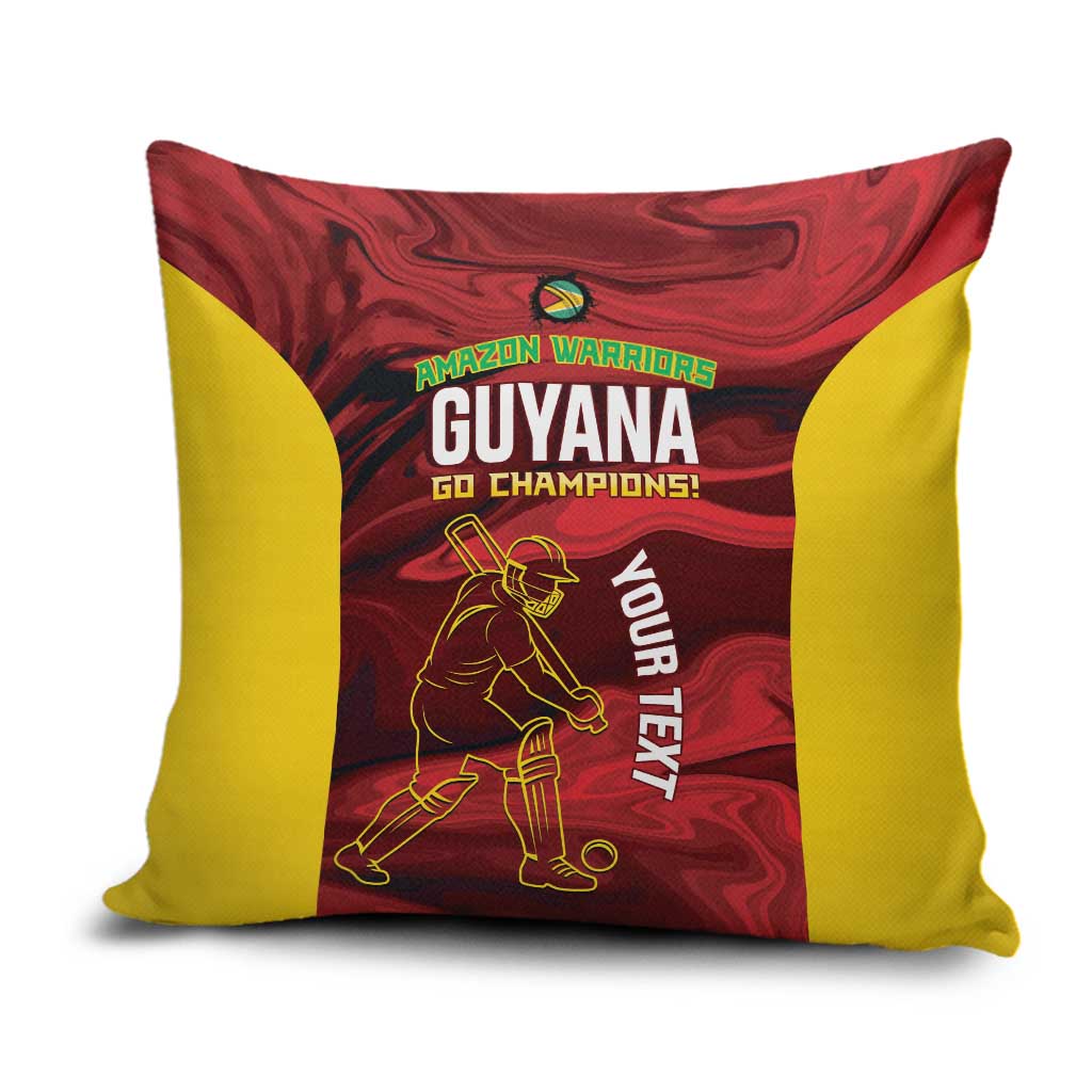 Custom Guyana Cricket Pillow Cover Go Amazon Warriors Marble Pattern - Wonder Print Shop