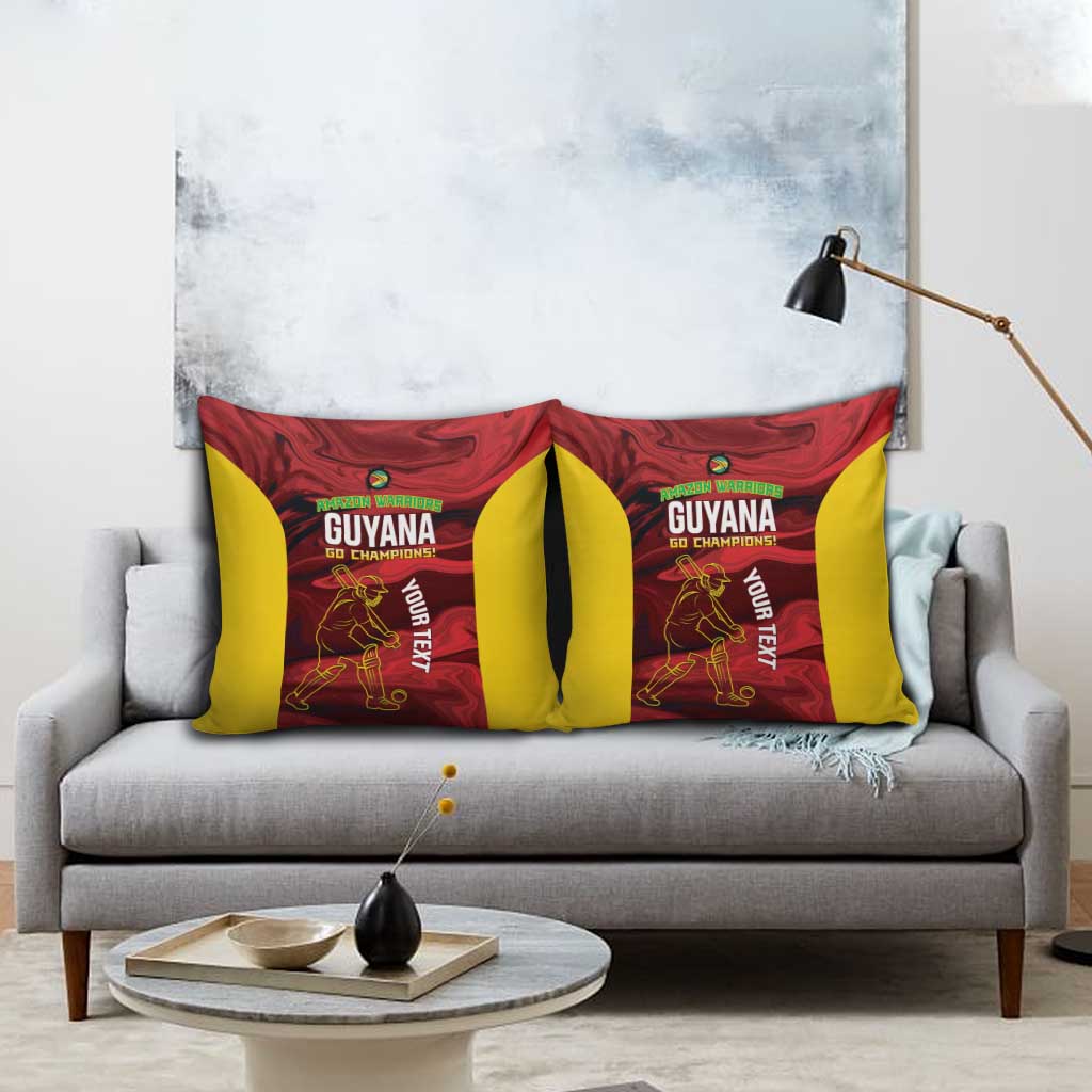 Custom Guyana Cricket Pillow Cover Go Amazon Warriors Marble Pattern - Wonder Print Shop