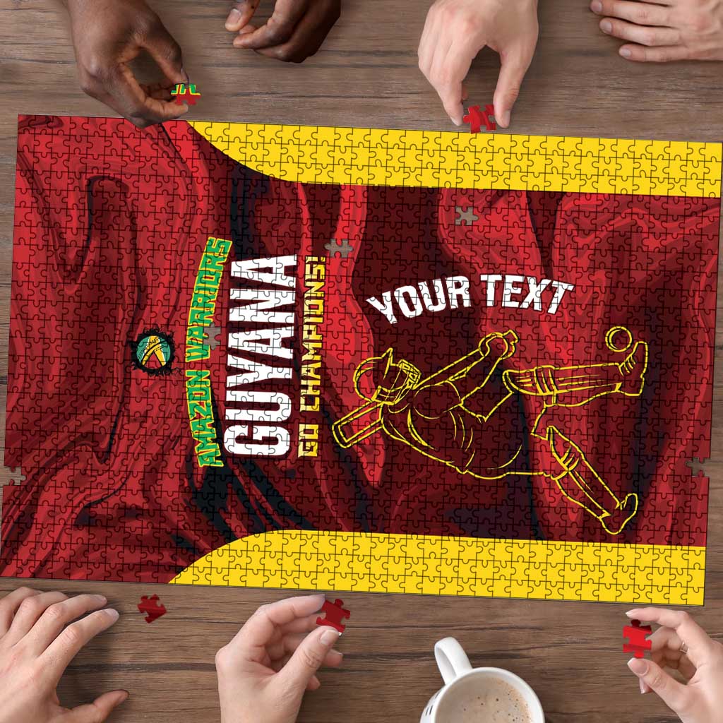Custom Guyana Cricket Puzzle Go Amazon Warriors Marble Pattern - Wonder Print Shop