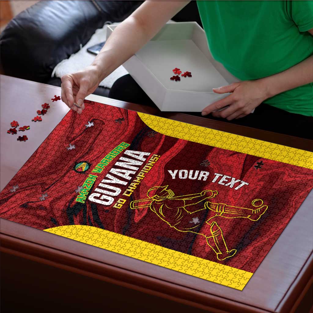 Custom Guyana Cricket Puzzle Go Amazon Warriors Marble Pattern - Wonder Print Shop