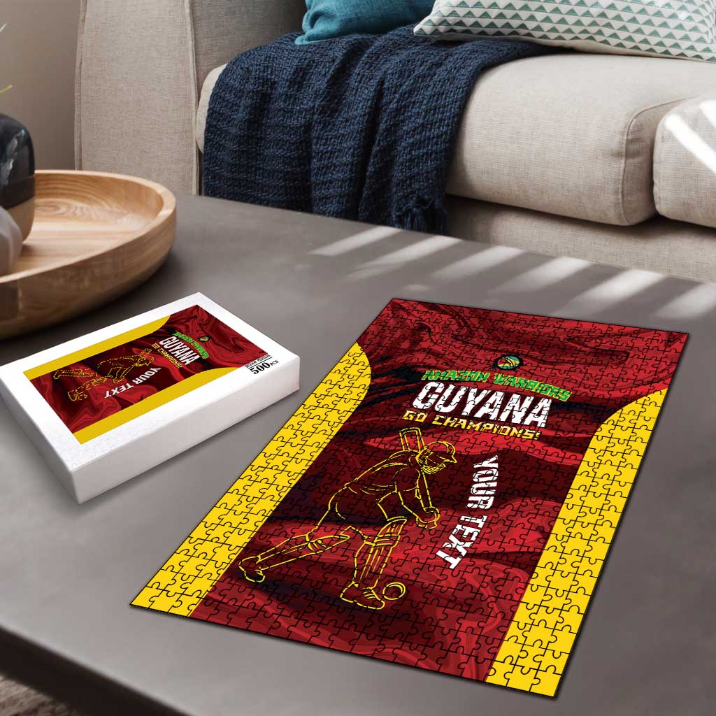 Custom Guyana Cricket Puzzle Go Amazon Warriors Marble Pattern - Wonder Print Shop
