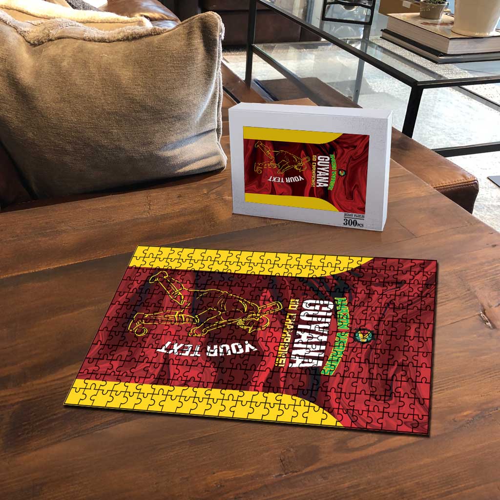 Custom Guyana Cricket Puzzle Go Amazon Warriors Marble Pattern - Wonder Print Shop