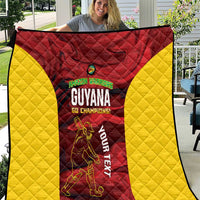 Custom Guyana Cricket Quilt Go Amazon Warriors Marble Pattern - Wonder Print Shop