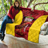 Custom Guyana Cricket Quilt Go Amazon Warriors Marble Pattern - Wonder Print Shop