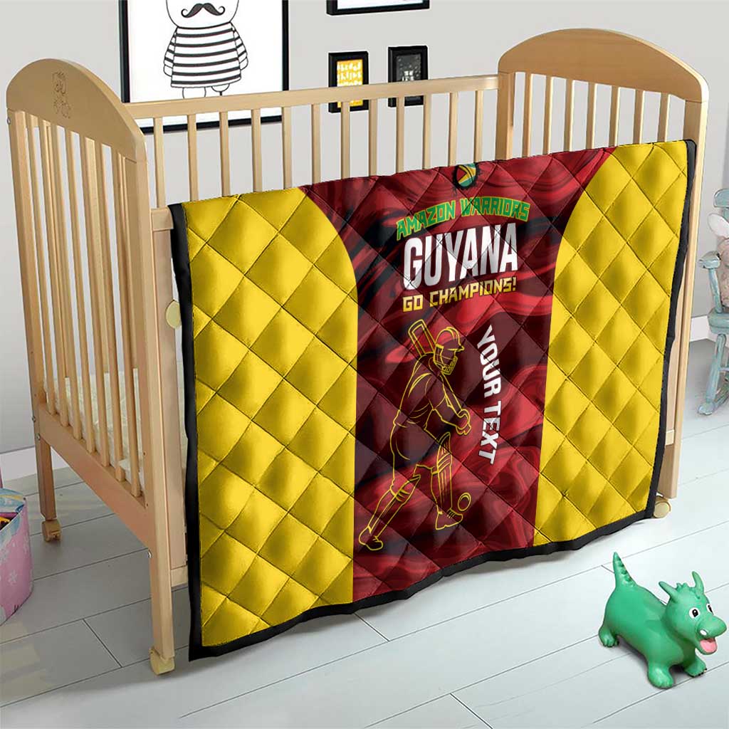 Custom Guyana Cricket Quilt Go Amazon Warriors Marble Pattern - Wonder Print Shop