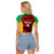 Custom Guyana Cricket Raglan Cropped T Shirt Go Amazon Warriors Marble Pattern - Wonder Print Shop