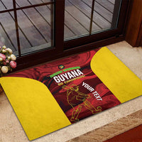 Custom Guyana Cricket Rubber Doormat Go Amazon Warriors Marble Pattern - Wonder Print Shop