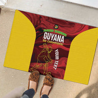 Custom Guyana Cricket Rubber Doormat Go Amazon Warriors Marble Pattern - Wonder Print Shop
