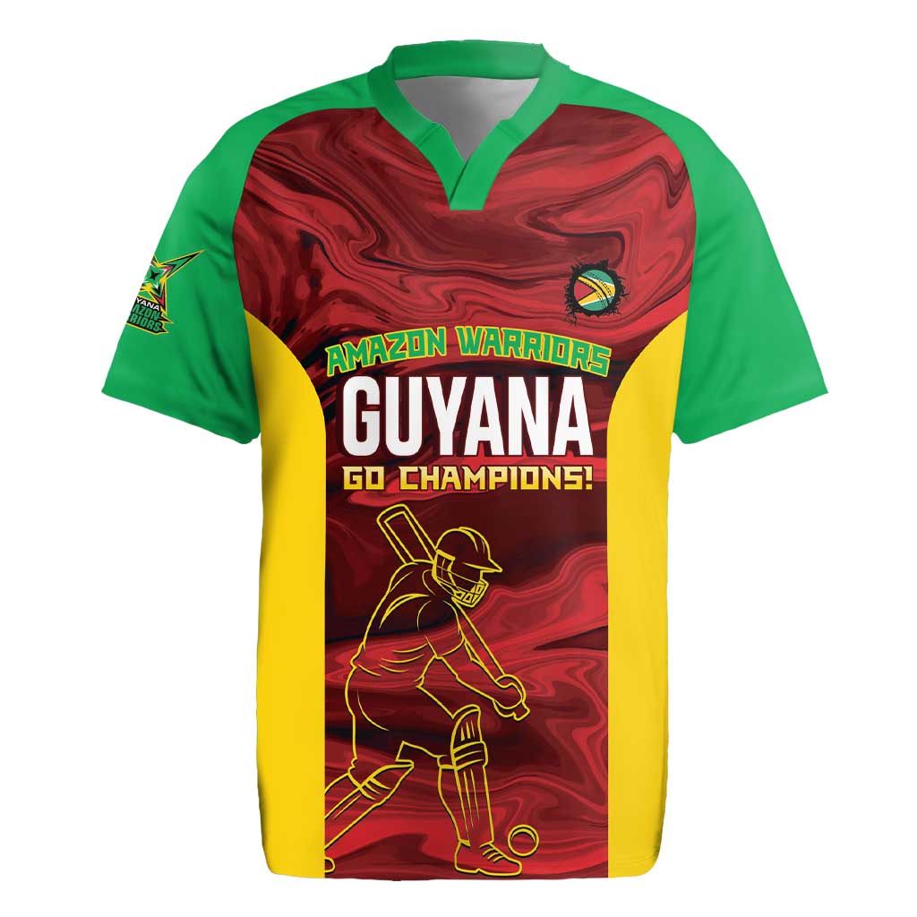Custom Guyana Cricket Rugby Jersey Go Amazon Warriors Marble Pattern - Wonder Print Shop