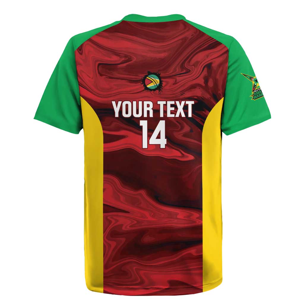Custom Guyana Cricket Rugby Jersey Go Amazon Warriors Marble Pattern - Wonder Print Shop