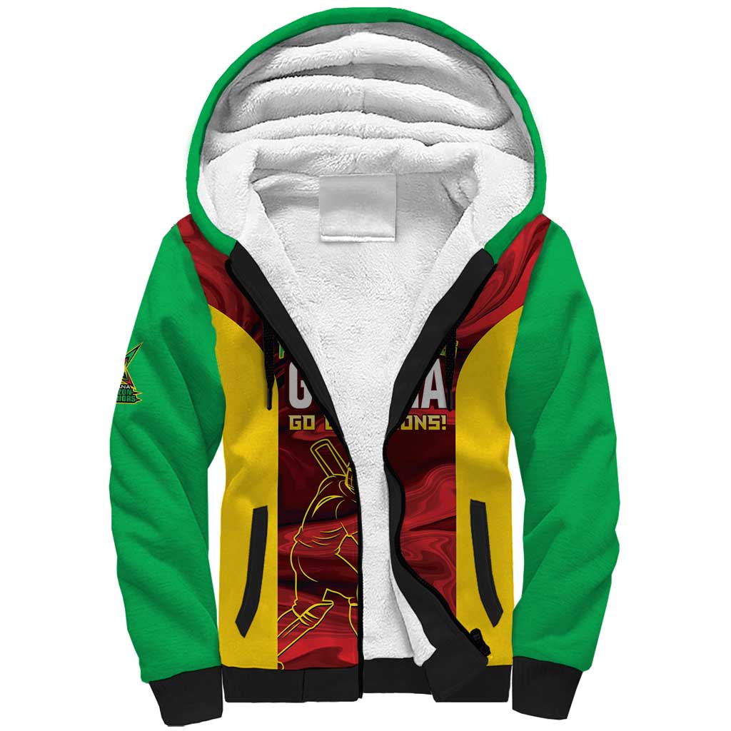 Custom Guyana Cricket Sherpa Hoodie Go Amazon Warriors Marble Pattern - Wonder Print Shop