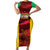 Custom Guyana Cricket Short Sleeve Bodycon Dress Go Amazon Warriors Marble Pattern - Wonder Print Shop