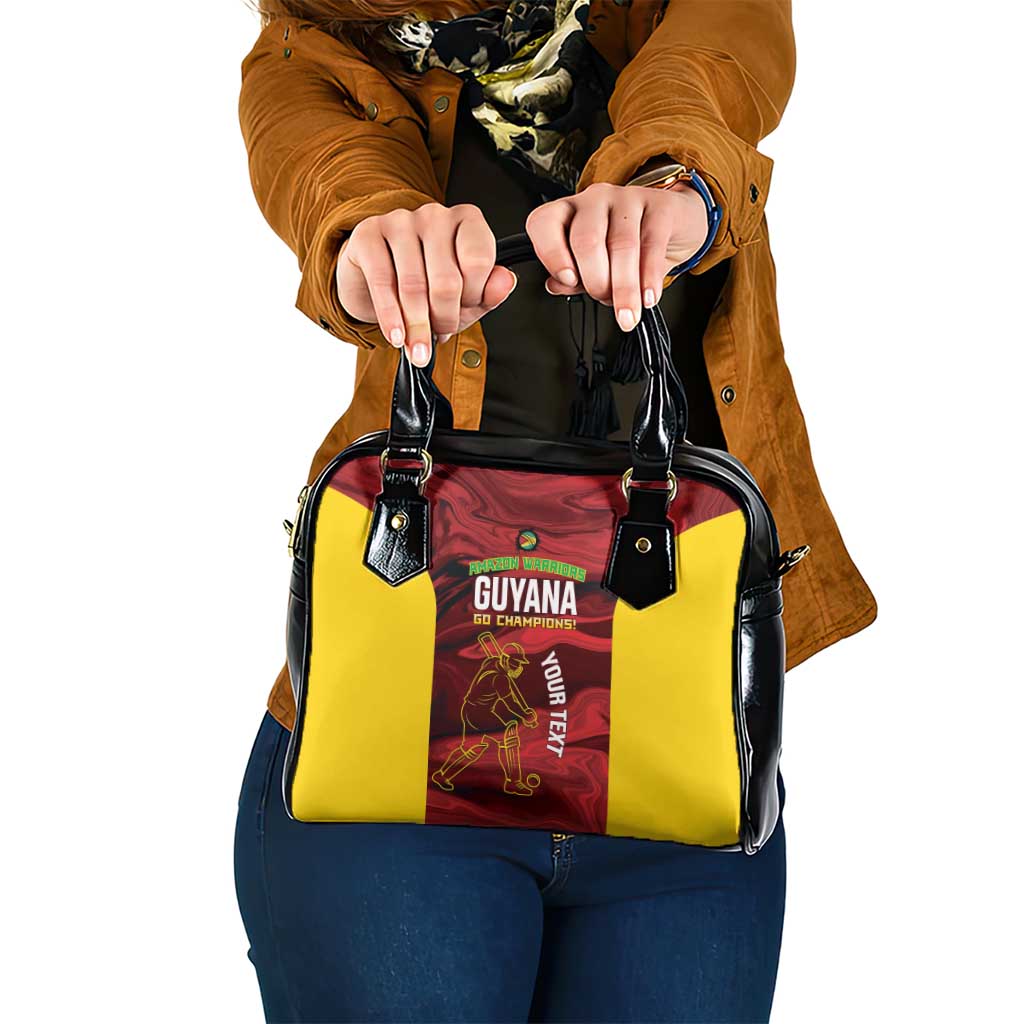 Custom Guyana Cricket Shoulder Handbag Go Amazon Warriors Marble Pattern - Wonder Print Shop