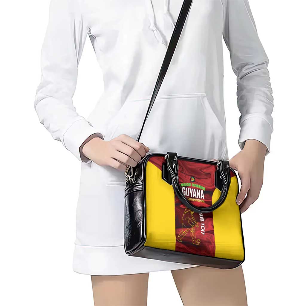Custom Guyana Cricket Shoulder Handbag Go Amazon Warriors Marble Pattern - Wonder Print Shop