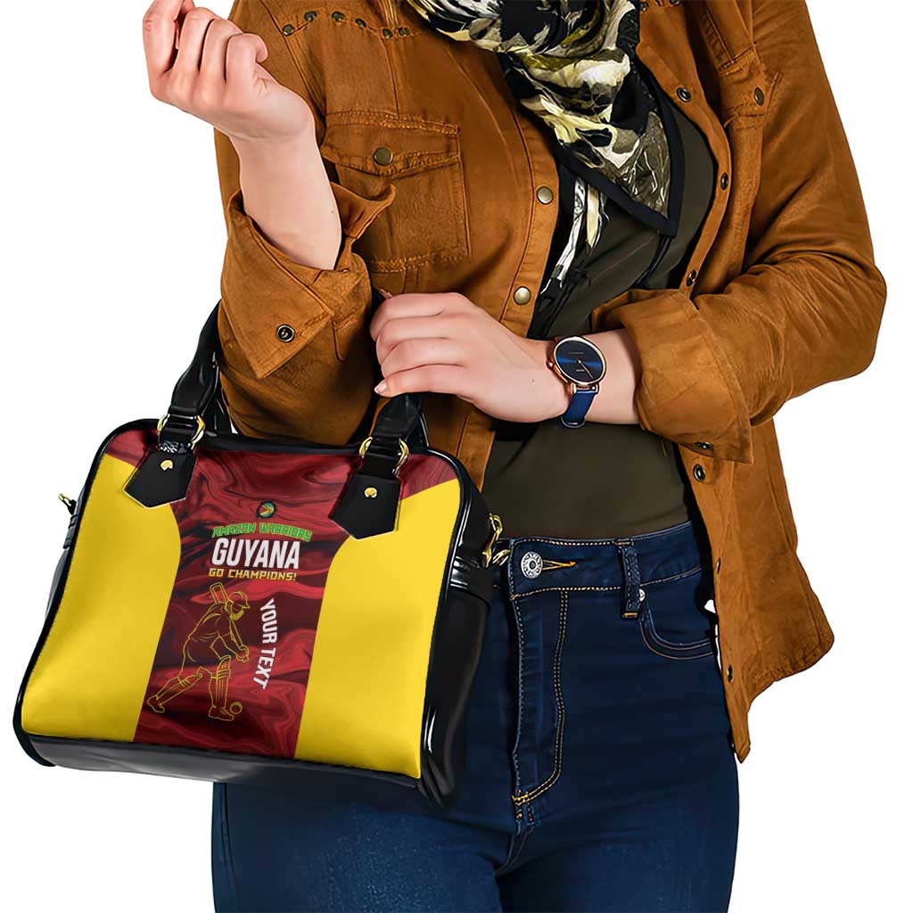 Custom Guyana Cricket Shoulder Handbag Go Amazon Warriors Marble Pattern - Wonder Print Shop