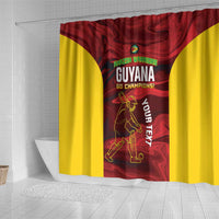 Custom Guyana Cricket Shower Curtain Go Amazon Warriors Marble Pattern - Wonder Print Shop