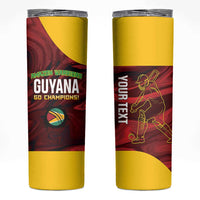 Custom Guyana Cricket Skinny Tumbler Go Amazon Warriors Marble Pattern - Wonder Print Shop