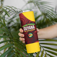 Custom Guyana Cricket Skinny Tumbler Go Amazon Warriors Marble Pattern - Wonder Print Shop