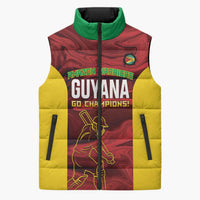 Custom Guyana Cricket Sleeveless Puffer Jacket Go Amazon Warriors Marble Pattern - Wonder Print Shop
