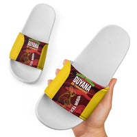 Custom Guyana Cricket Slide Sandals Go Amazon Warriors Marble Pattern - Wonder Print Shop