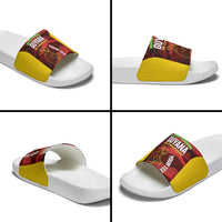 Custom Guyana Cricket Slide Sandals Go Amazon Warriors Marble Pattern - Wonder Print Shop