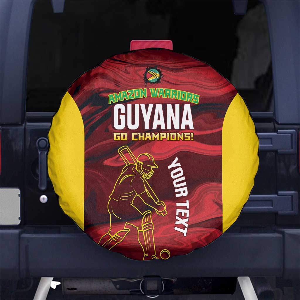 Custom Guyana Cricket Spare Tire Cover Go Amazon Warriors Marble Pattern - Wonder Print Shop