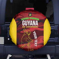 Custom Guyana Cricket Spare Tire Cover Go Amazon Warriors Marble Pattern - Wonder Print Shop